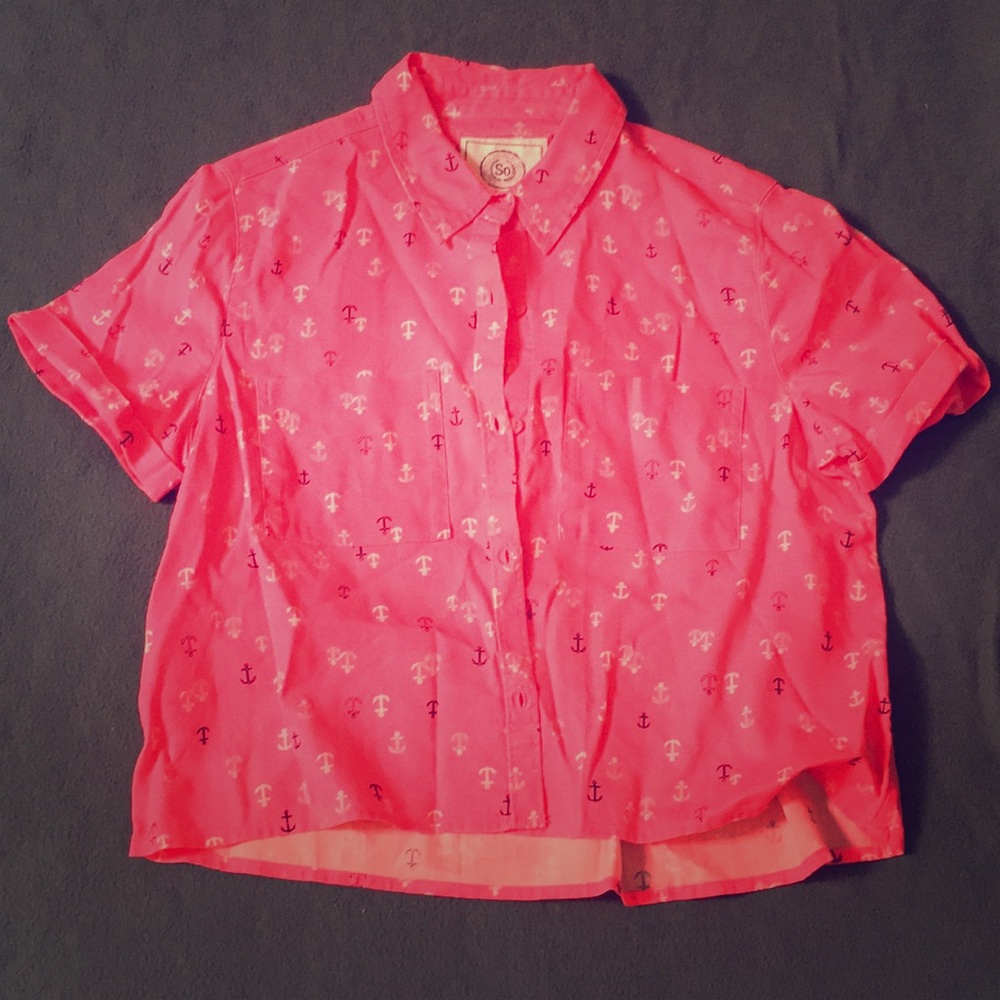 Crop button up shirt